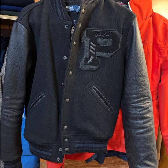 Polo by Ralph Lauren Black Varsity Jacket - Picture 2 of 6